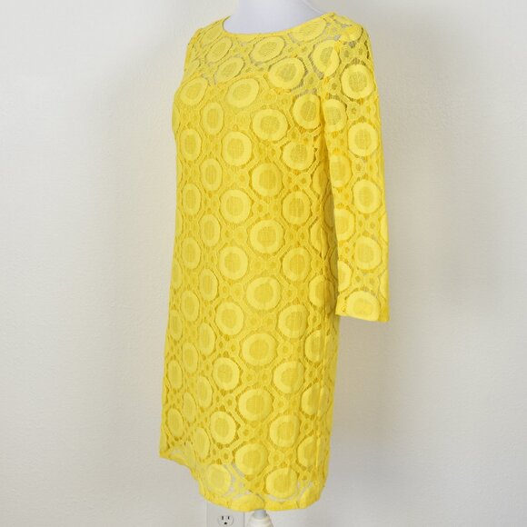 Trina Turk Lace Crochet Overlay Shift Dress - 10 - Picture 3 of 8